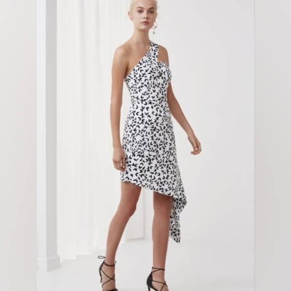 Keepsake The LabelBlack and White Asymmetrical Dress